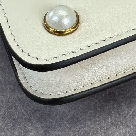 Gucci Rare Queen Margaret Pearl Web Nappa Leather Flap Broadway Bag - Picture 6 of 15